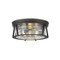 Z-Lite Cape Harbor 3 Light Flush Mount, Matte Black & Clear 491F3-MB - alternate 1